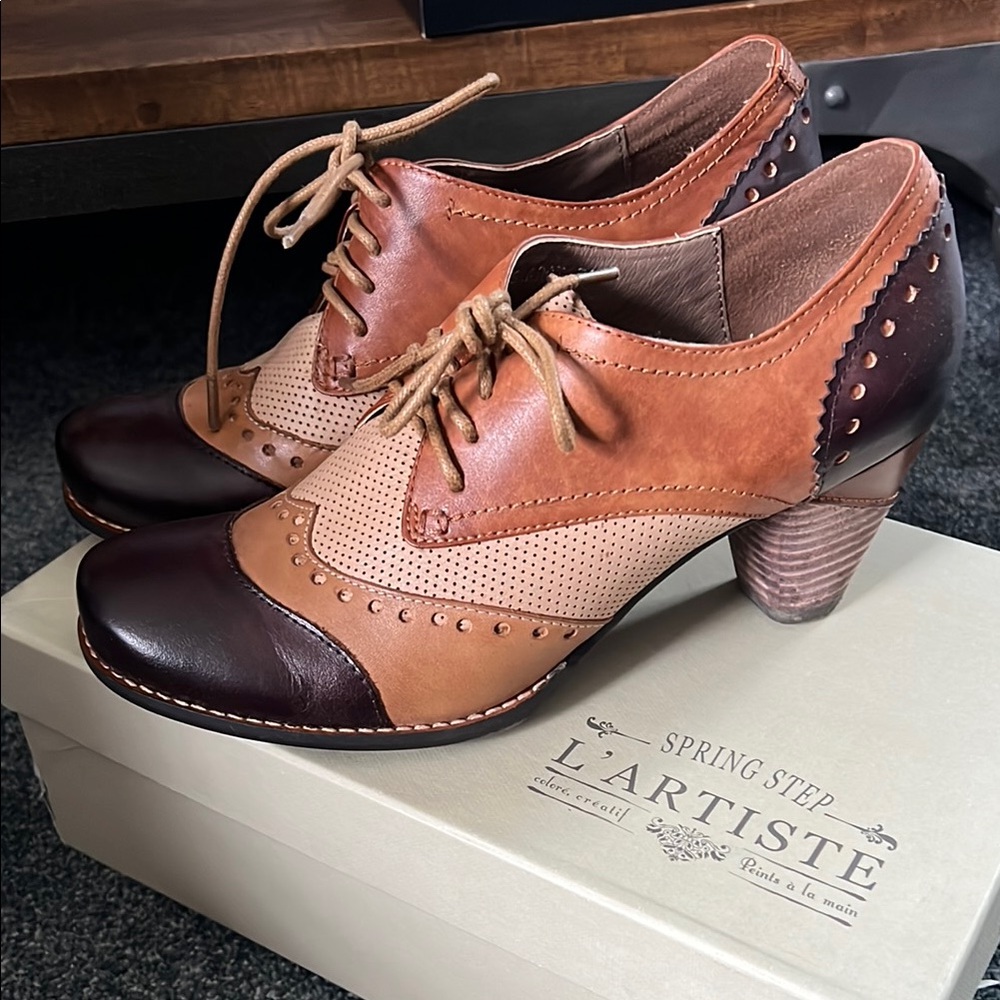 Champagne and multi brown Shoes